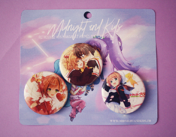 Lot de 3 badge SAKURA