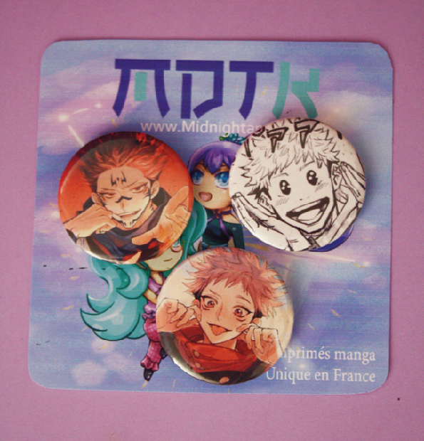 Lot de 3 badge JUJUTSU KAISEN